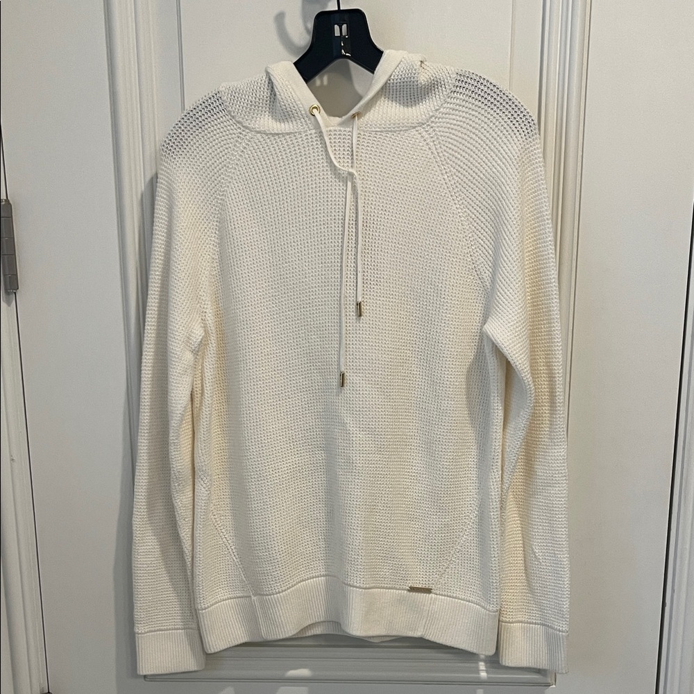 NWT Michael Kors Cream Knit Hoodie Sweater